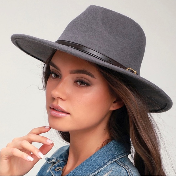 LULU'S NWOT Springsteen Grey Wool Hat - Picture 2 of 10